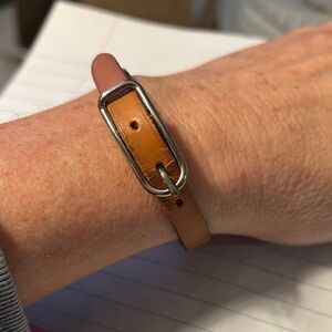 289. Hermes Behapi Tan Leather Bracelet w/coa